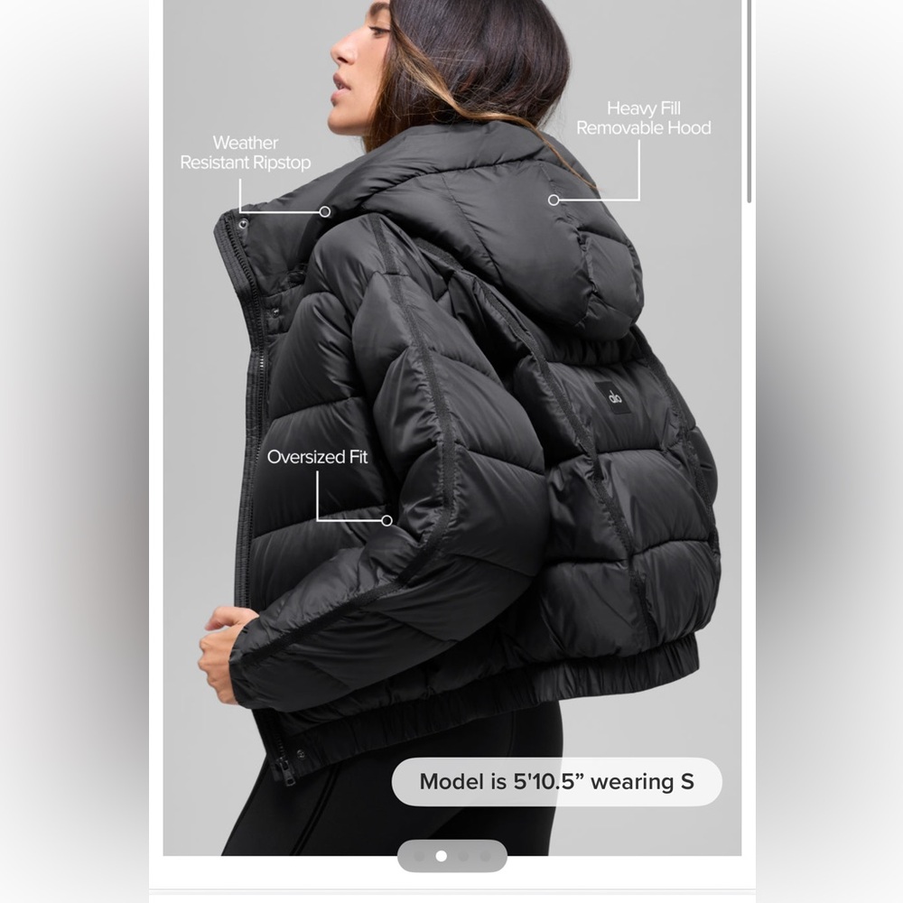 ALO Yoga Black Puffer Jacket - Picture 7 of 9